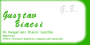 gusztav biacsi business card